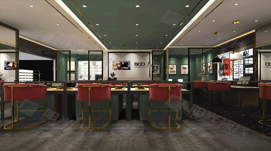 江山寶島眼鏡商場(chǎng)店裝修效果圖